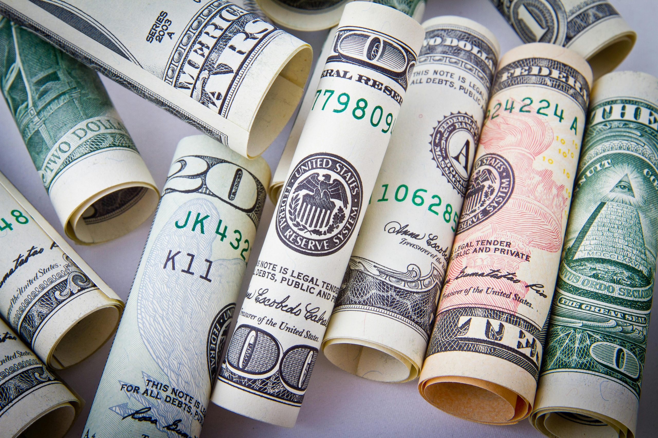 Rolled up currency.